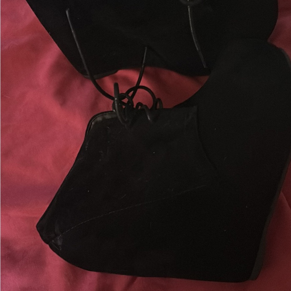 Women's Black Platform Wedge Shoes